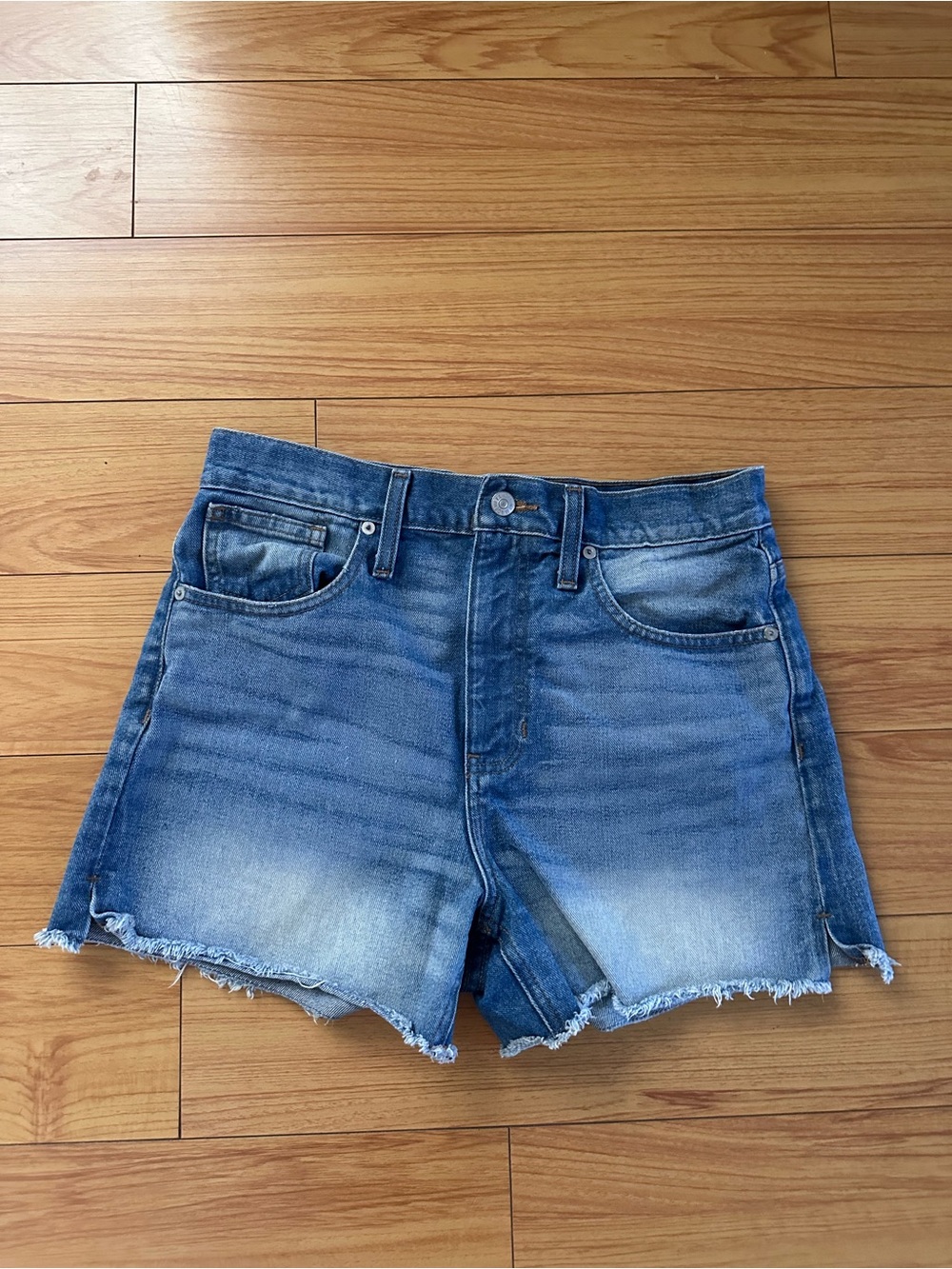Madewell Faded Blue High-Rise Denim Cutoff Shorts